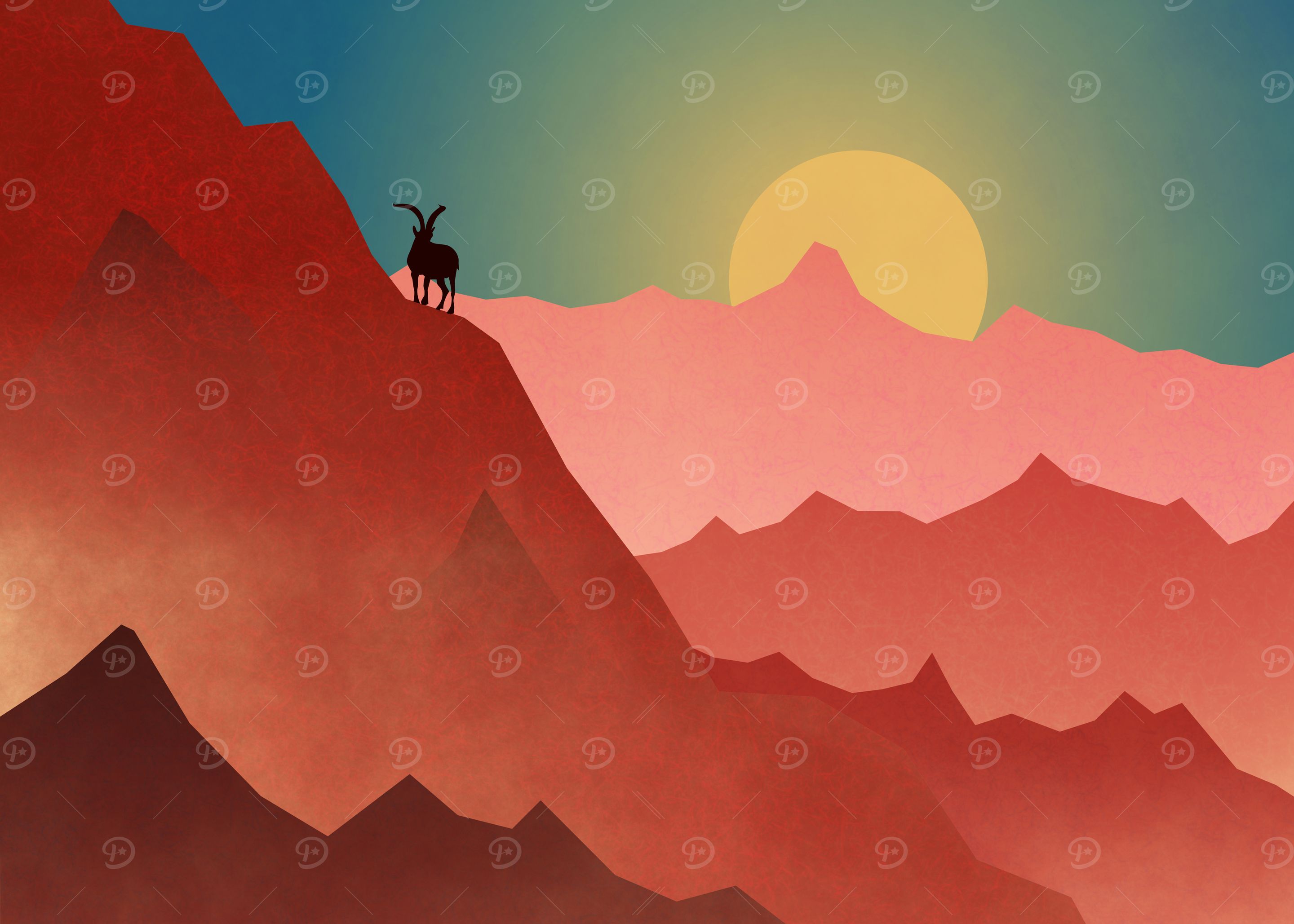 Mountain Goat Sunset