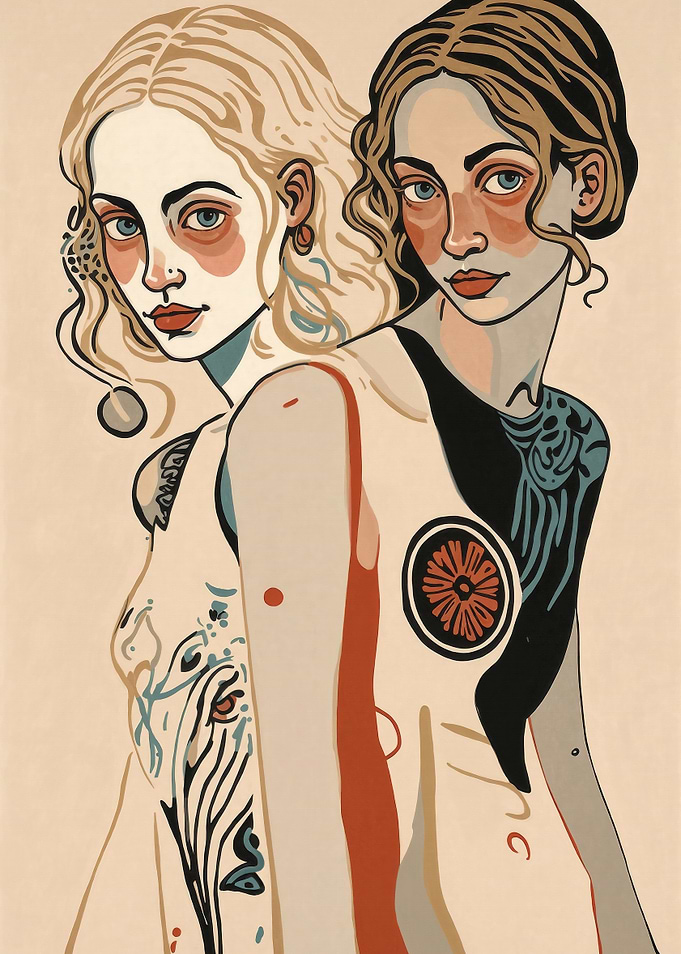 Two Women Portrait