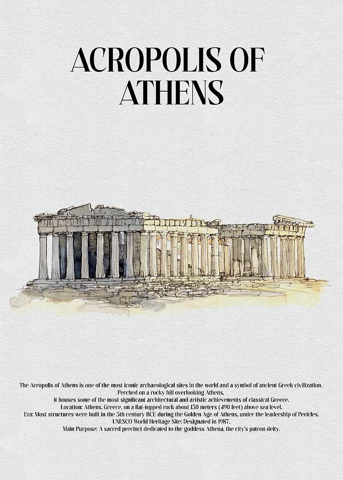 Acropolis of Athens Illustration