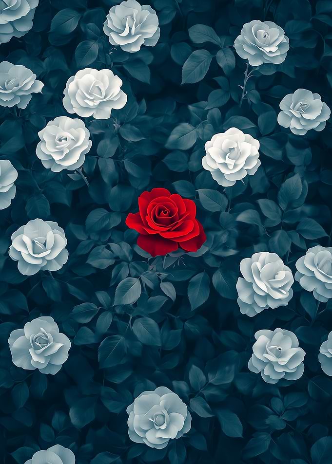 Red Rose Among White