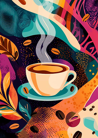Coffee Cup Abstract Art