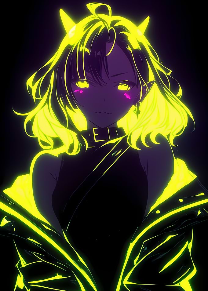 Neon Anime Girl