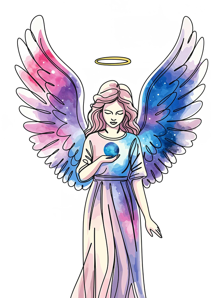 Angel with Galaxy Wings