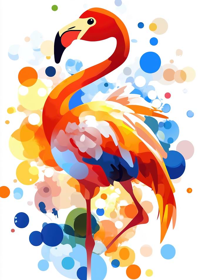 Colorful Flamingo Art