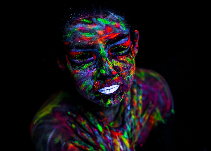Neon Body Paint Art