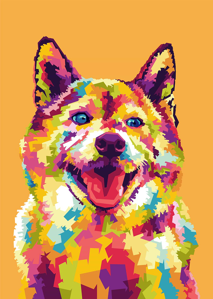 Colorful Shiba Inu Portrait