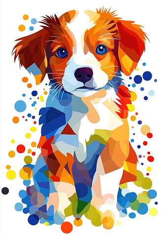 Colorful Dog Drawing