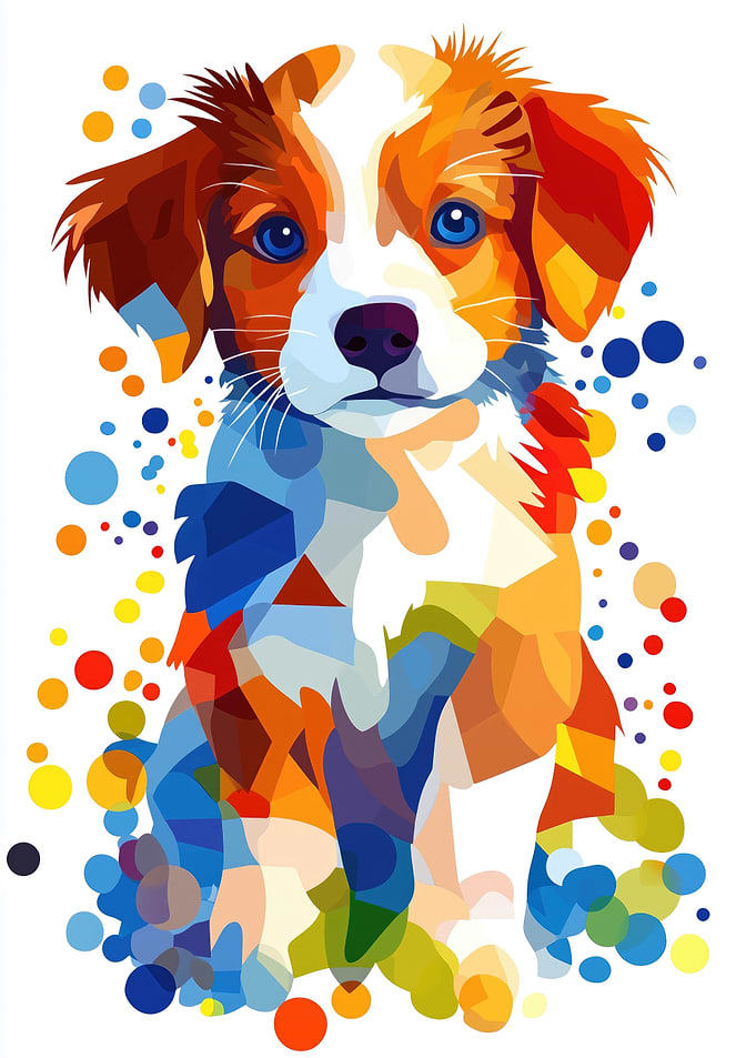 Colorful Dog Drawing