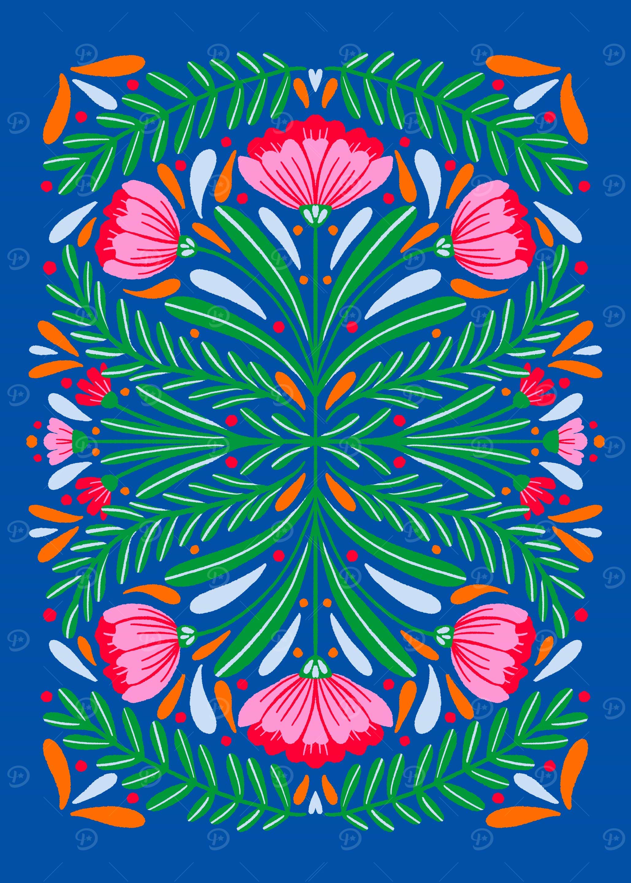 Bold symmetrical flowers
