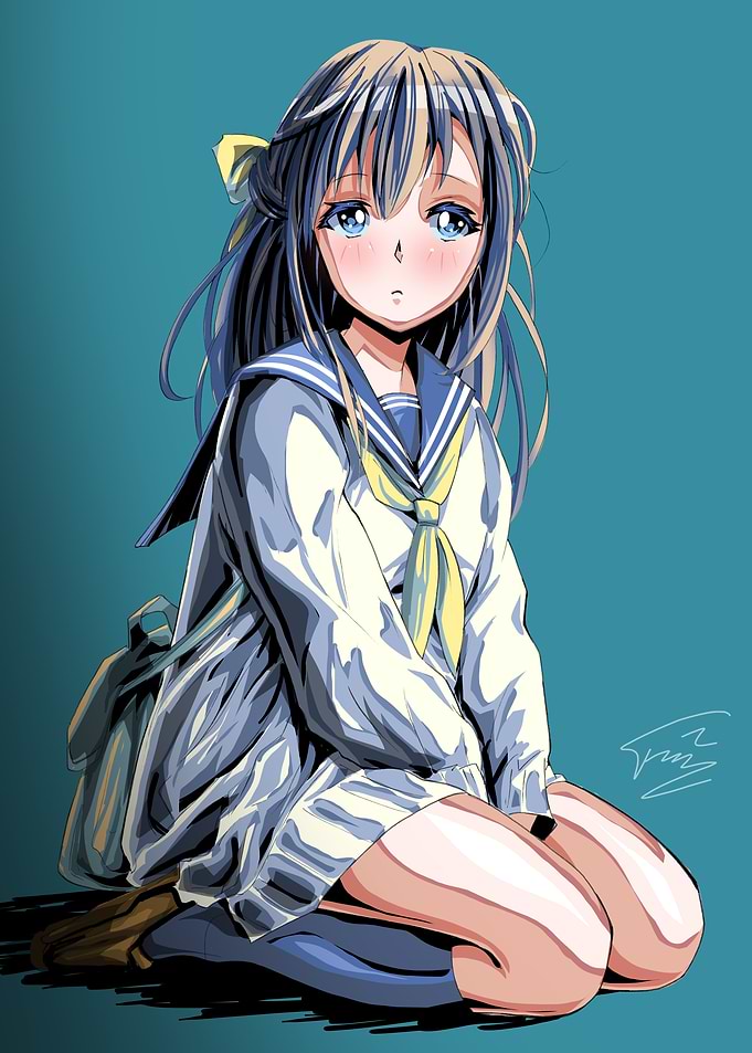 Anime Girl in Sailor Uniform