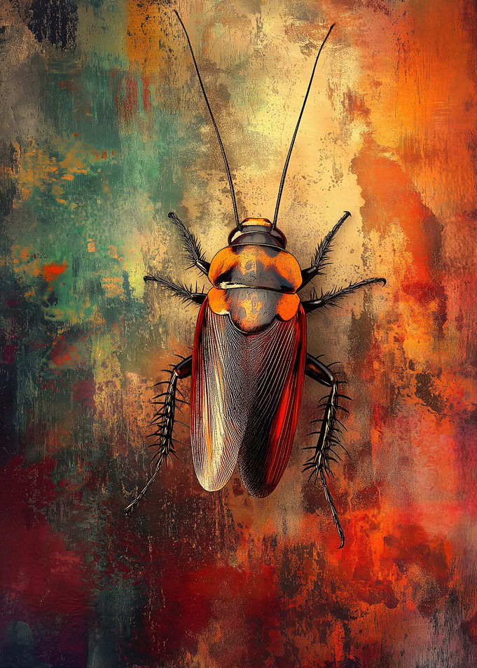 Cockroach on Abstract Background