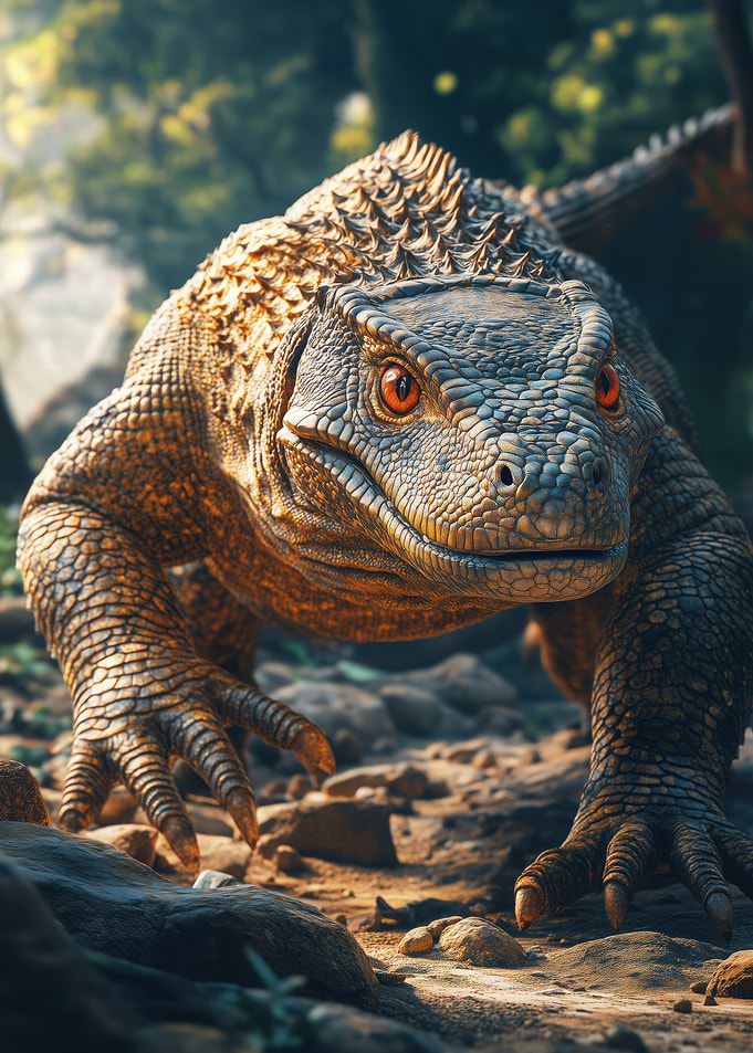 Komodo dragon calm walk