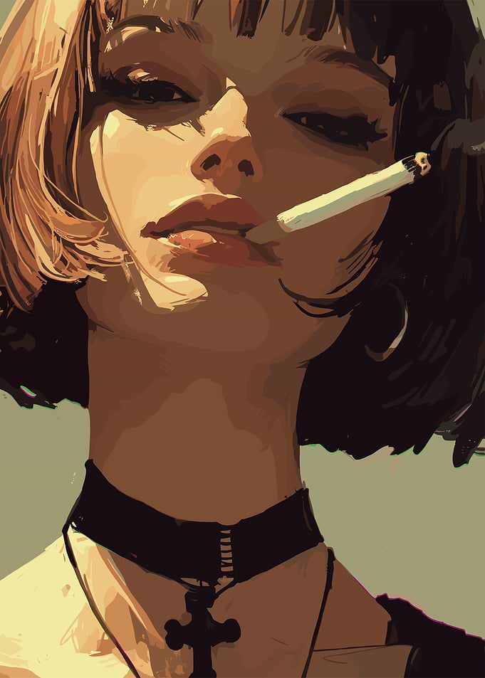 Woman Smoking Cigarette