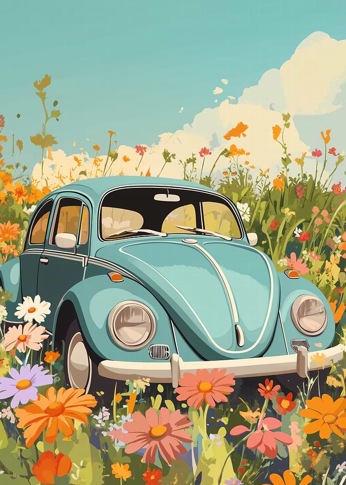 Vintage Car in Bloom