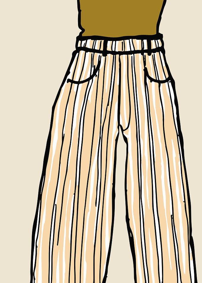 Striped Pants Fashion Illustration