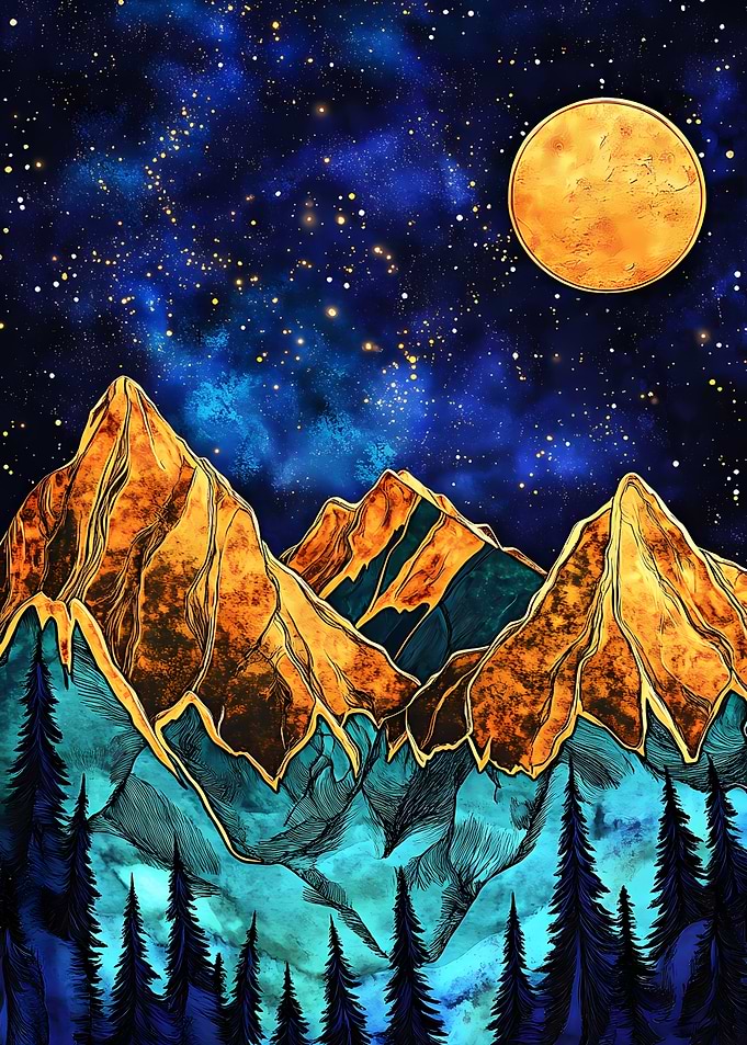 Mountain Night Sky