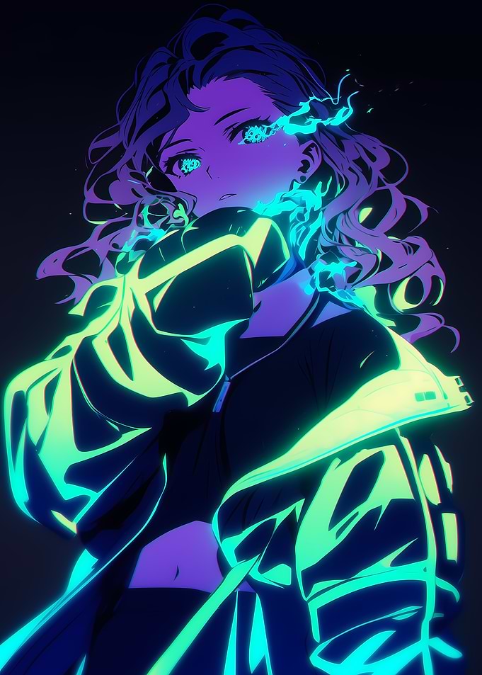 Neon Anime Girl