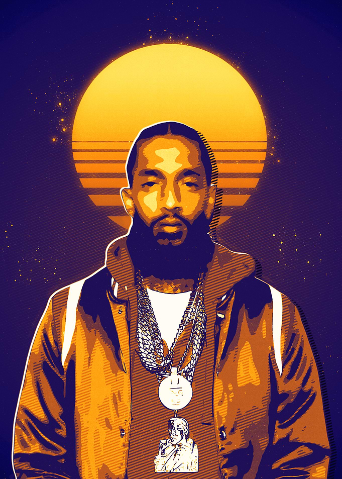 Nipsey Hussle Retro Portrait