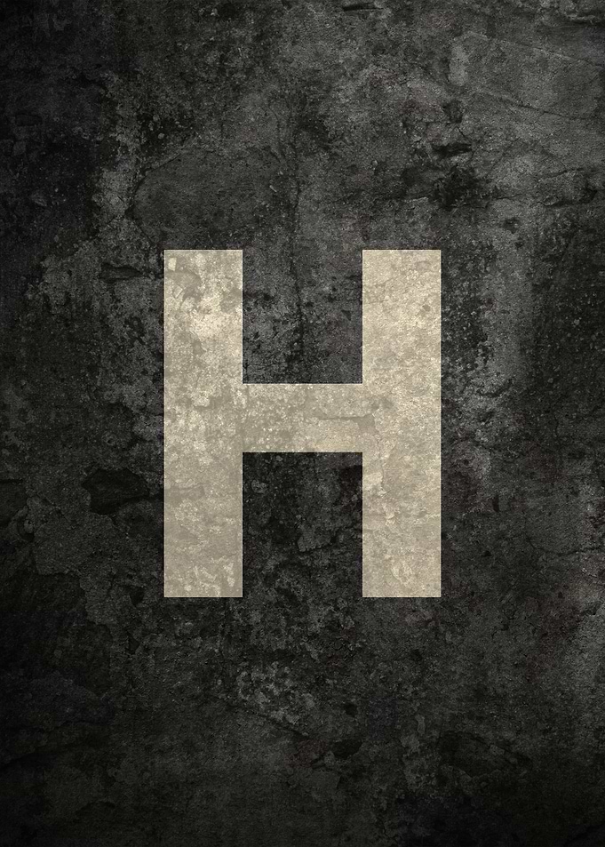 Monochrome Strength: The Letter H