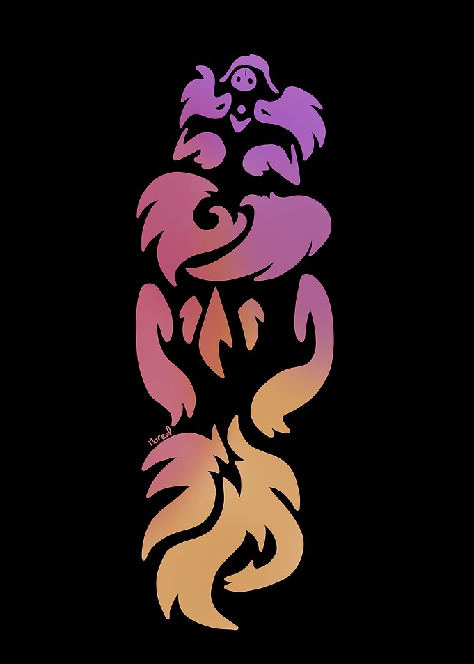 Colored tribal wolf