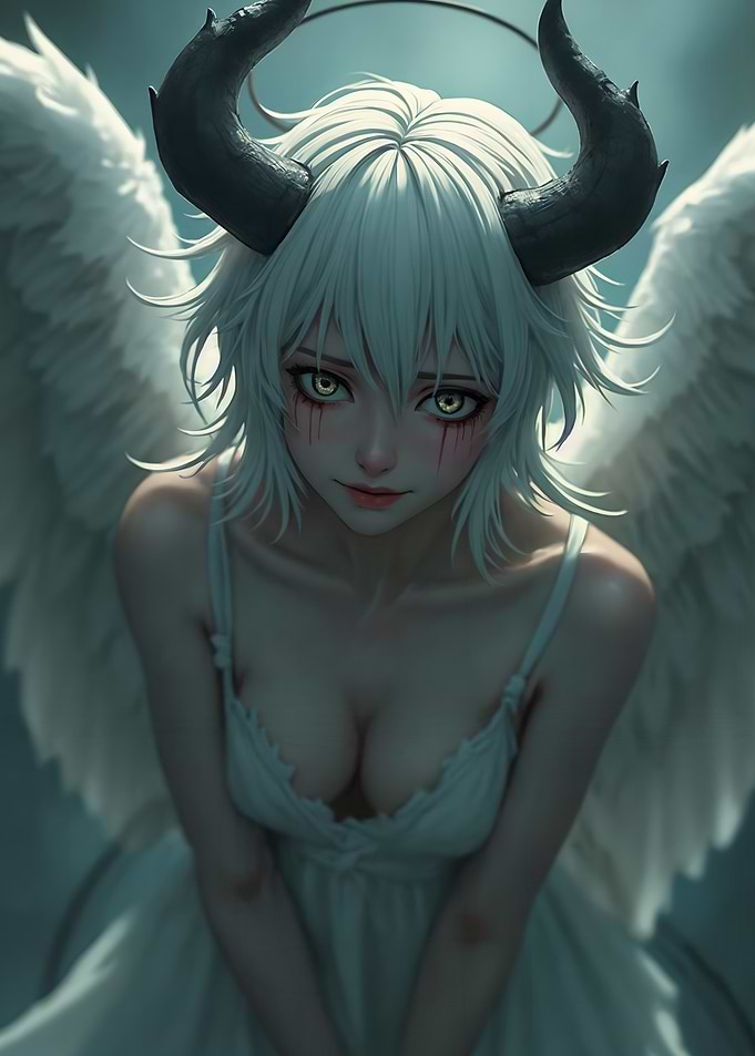 Fallen Angel with Horns
