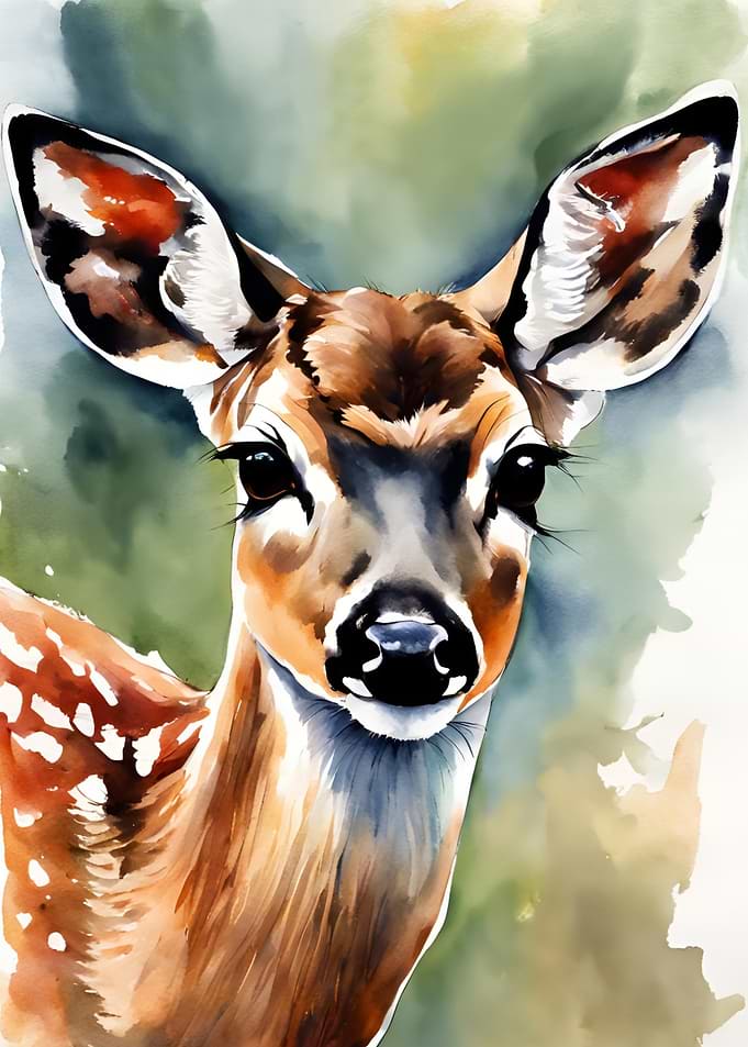 Aquarell Deer