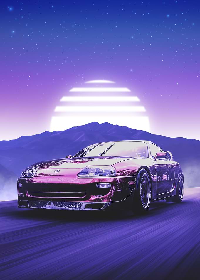 Toyota Supra Retro Synthwave