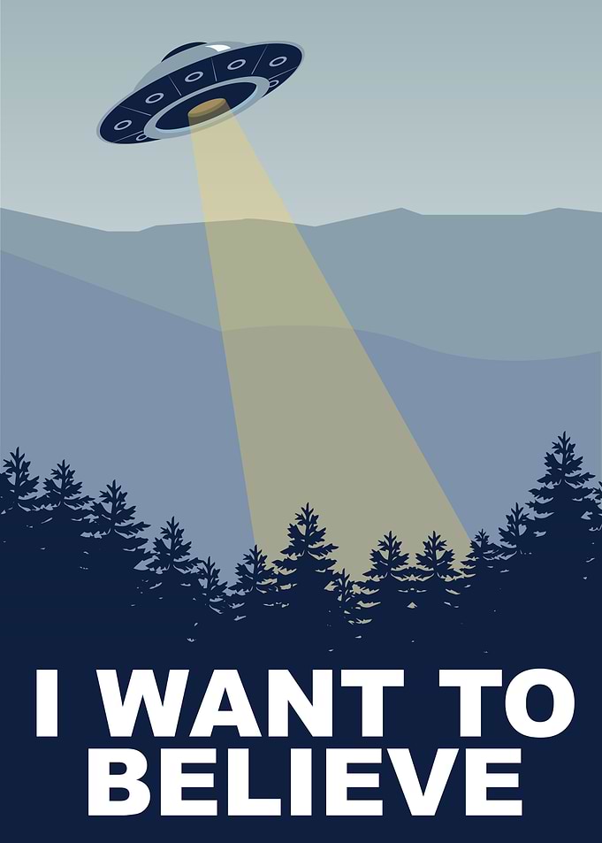 I Want to Believe - UFO Flying Over Forest