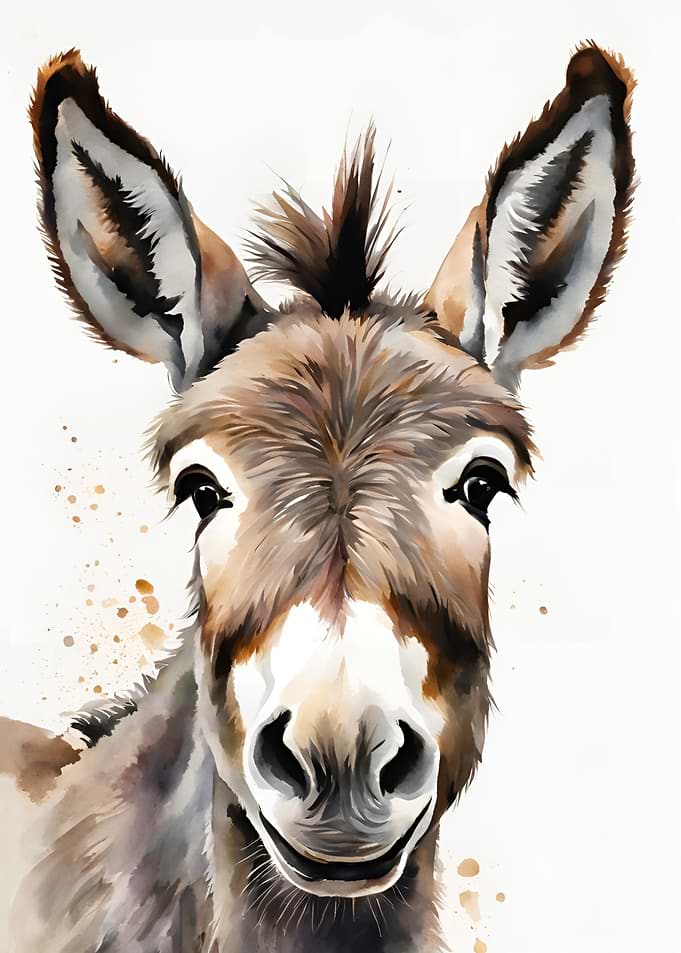 Aquarell Donkey