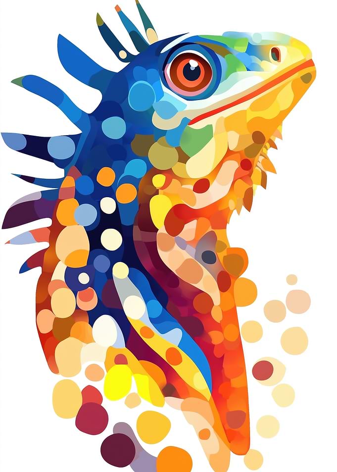 Colorful Iguana Illustration