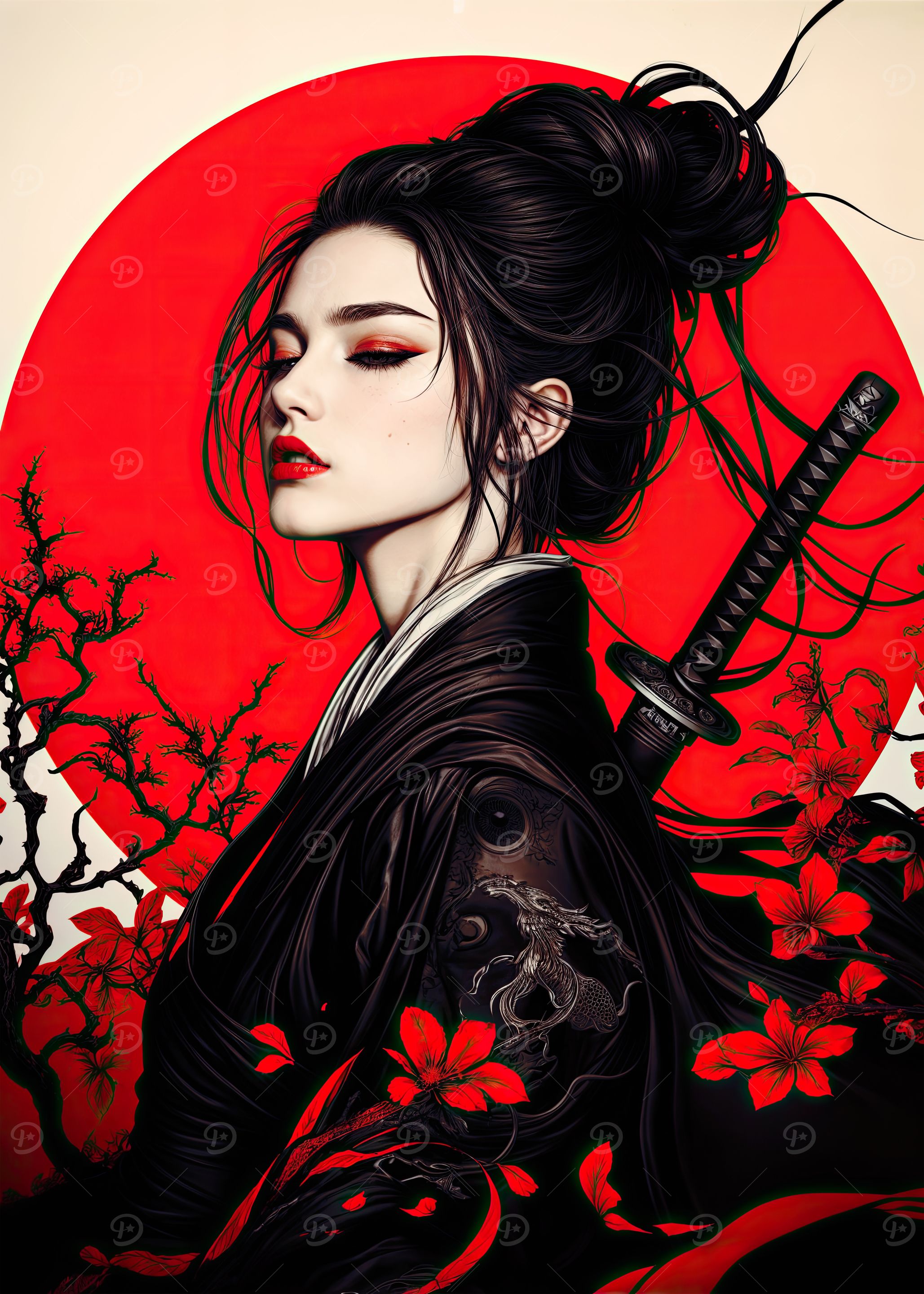Beautiful Samurai Geisha