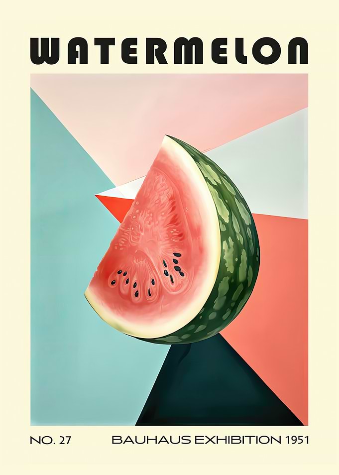 Watermelon Bauhaus Kitchen Mid Century