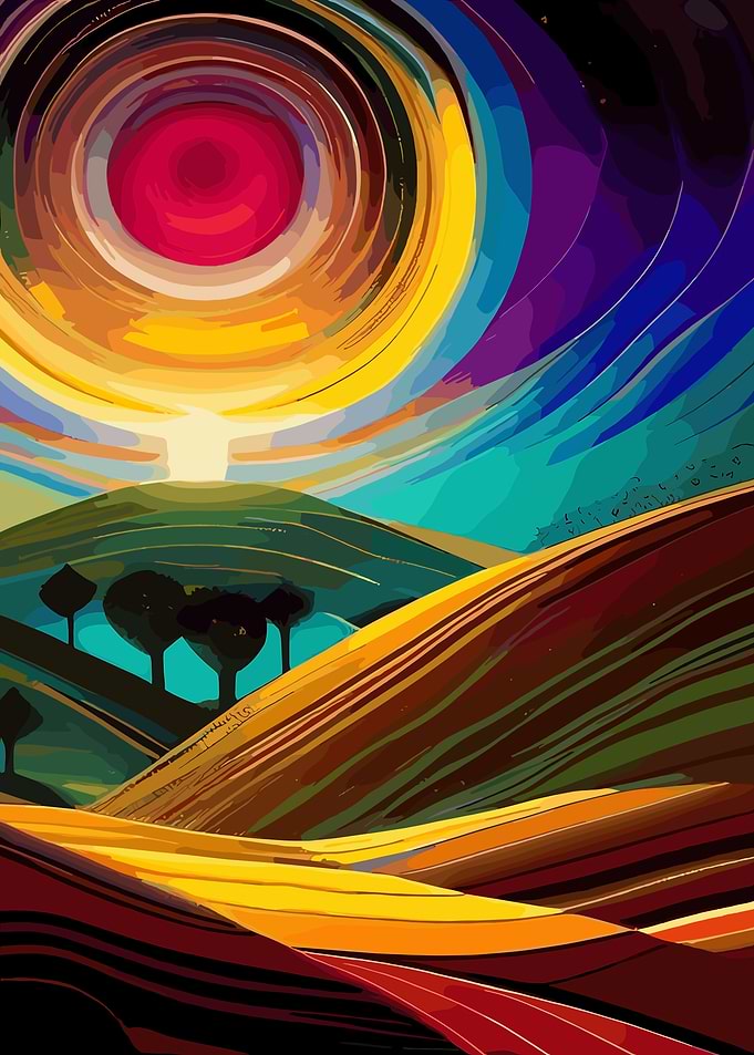 Abstract Sunset Landscape