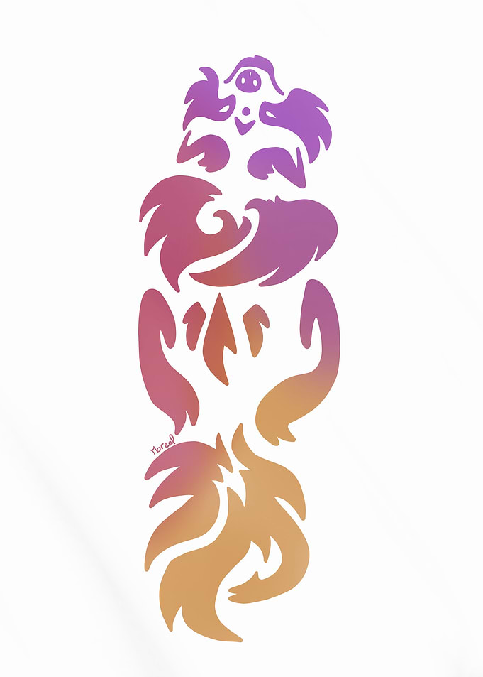Colored tribal wolf