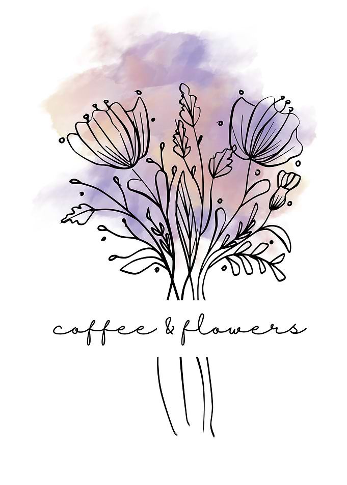 Coffee & Flowers Illustration