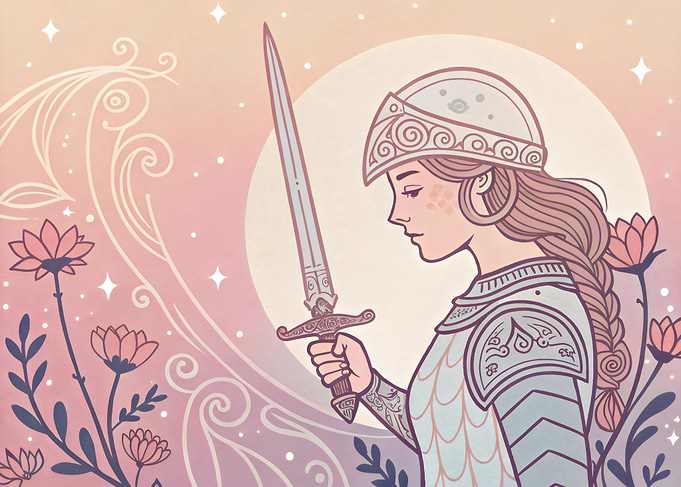Female Knight with Sword
