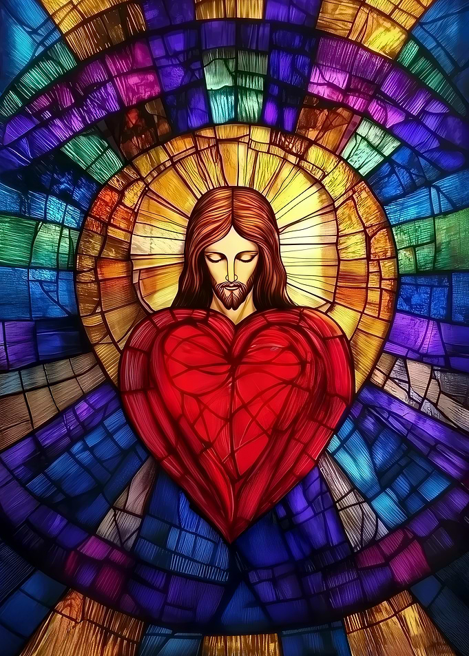 Jesus Sacred Heart Stained Glass