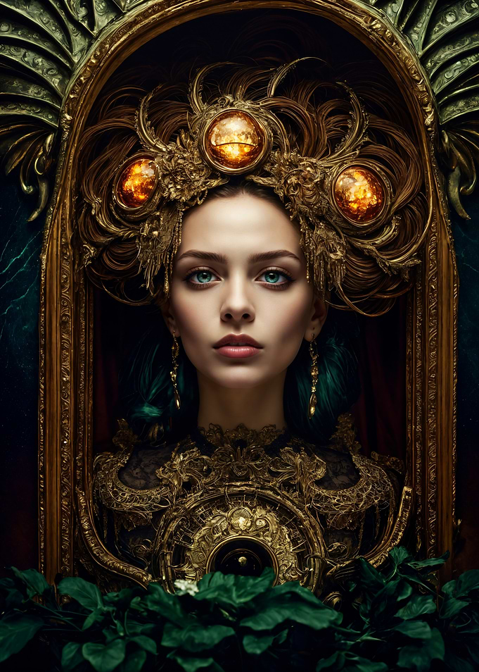 Golden Portrait of a Mysterious Woman