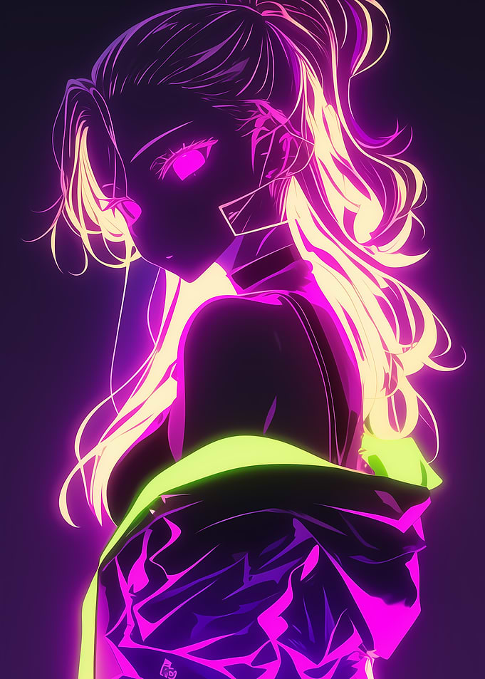 Neon Anime Girl