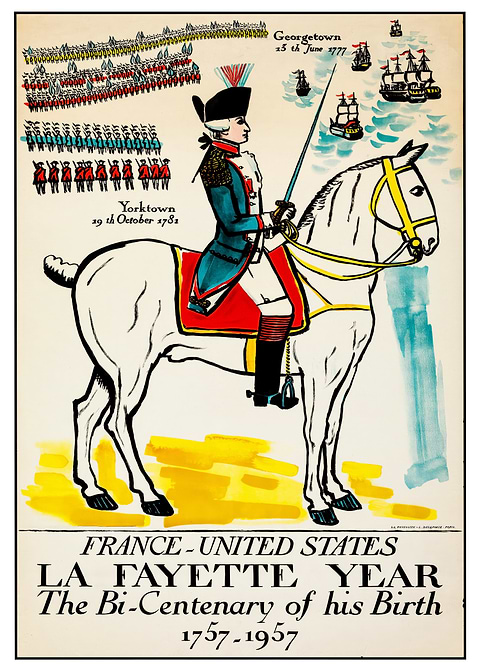La Fayette Year Poster — retro advertising art on metal