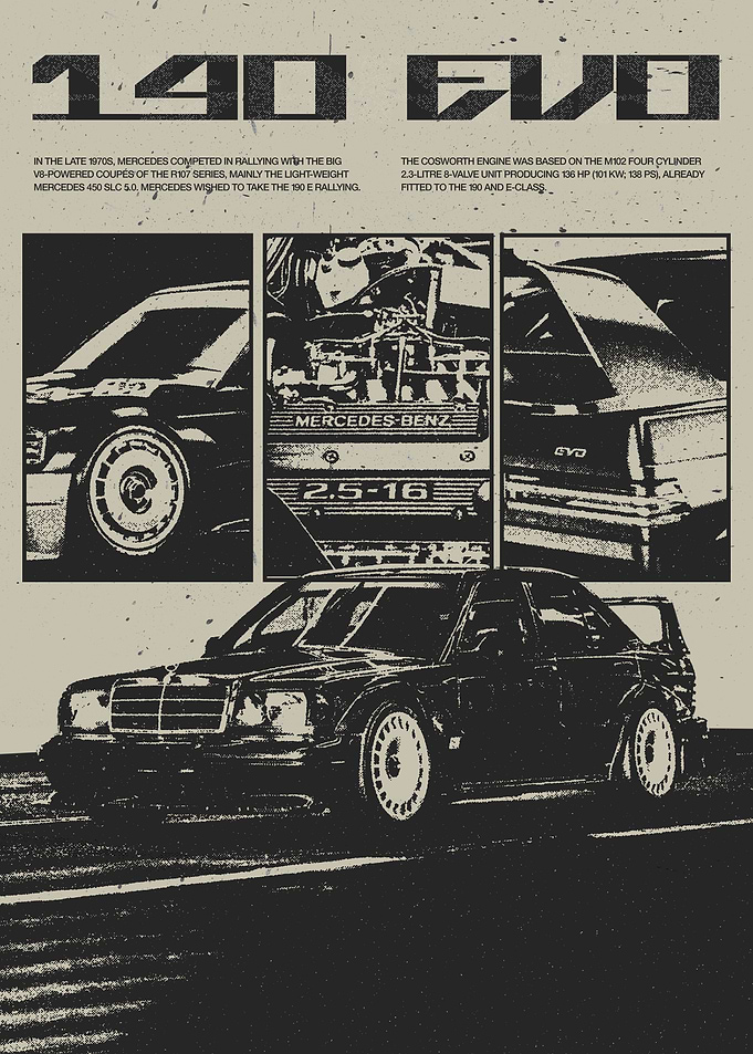 Mercedes 190E Retro Style