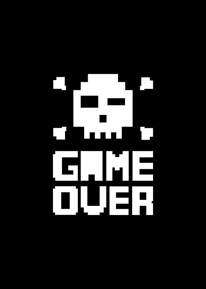 Pixel Skull Game Over