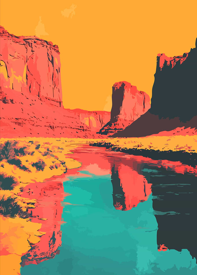 Arizona Canyon River Sunset