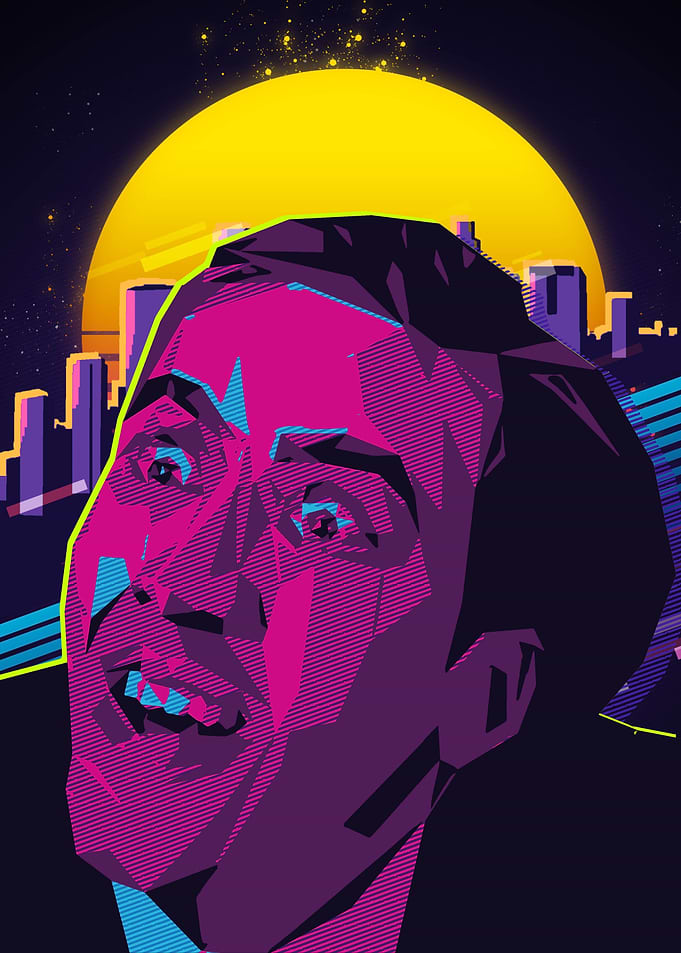 sarcastic nicholas meme Retro 80s Portrait