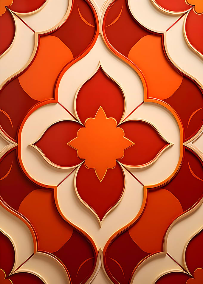 Red and Gold Geometric Pattern