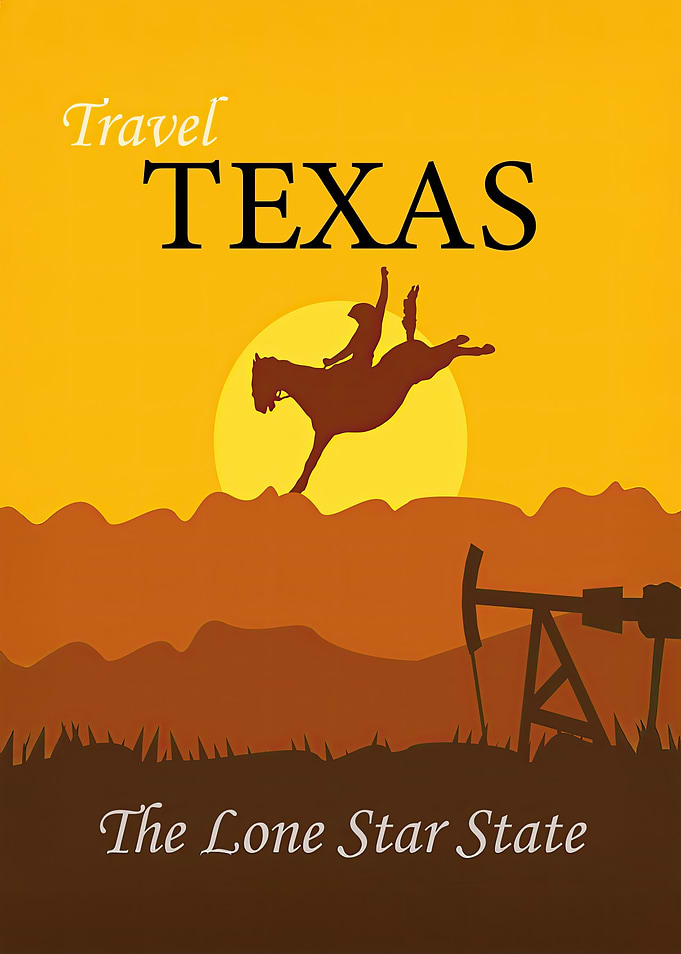 Texas Travel Vintage Poster