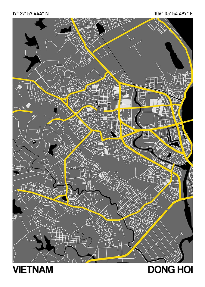 Dong Hoi City Street Map
