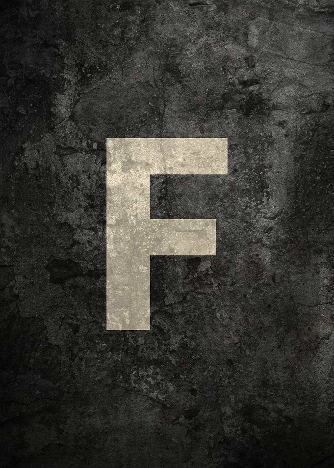 Monochrome Strength: The Letter F