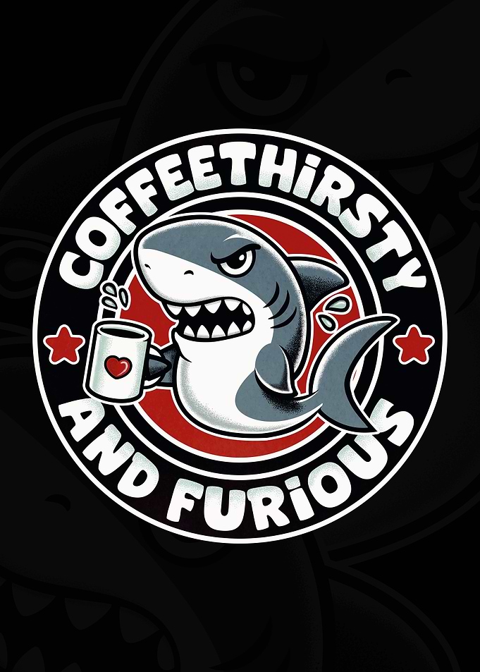 Coffeethirsty & Furious Funny Shark