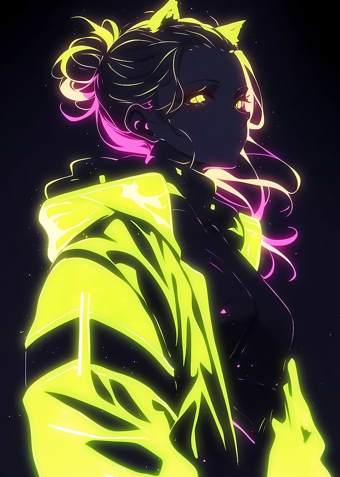 Neon Anime Girl